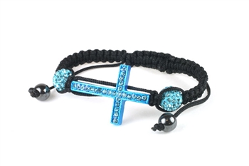 DISCO BALL BRACELET 18 ( ONE LINE CROSS ) / AQUA