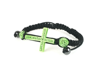 DISCO BALL BRACELET 18 ( ONE LINE CROSS ) / GREEN