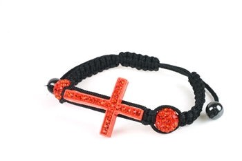 DISCO BALL BRACELET 18 ( ONE LINE CROSS ) / ORANGE