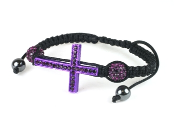 DISCO BALL BRACELET 18 ( ONE LINE CROSS ) / PUPLE